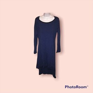 Introspect women's blue/black stripe dress XL